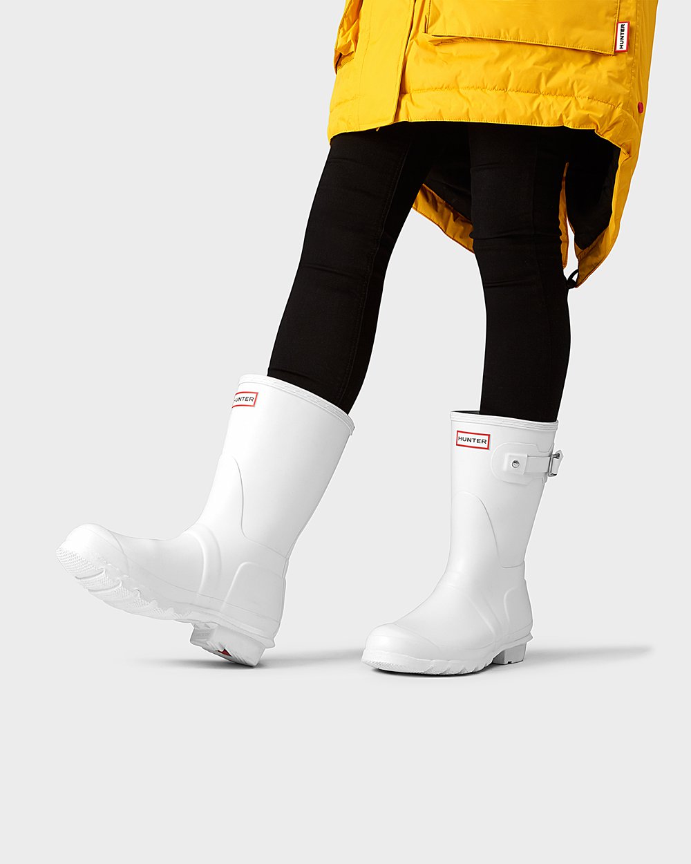 Womens Short Rain Boots - Hunter Original (24GZFJKAC) - White